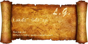 Lakó Géza névjegykártya