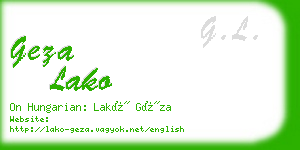 geza lako business card